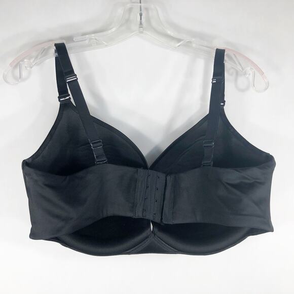 Cacique 40DDD Bra Black Underwire Support Adjustable Straps Plunge Stretch 49 - Picture 4 of 10